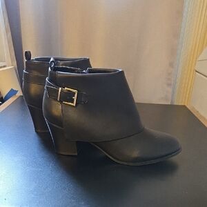 Black Ankle Boots with Buckle Detail